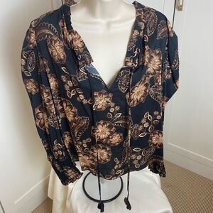 Misa Los Angeles Womens Siena Top In Colombe D'or Flora Floral Blouse L* NWT
